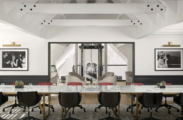 interior of a meeting room at the estate.