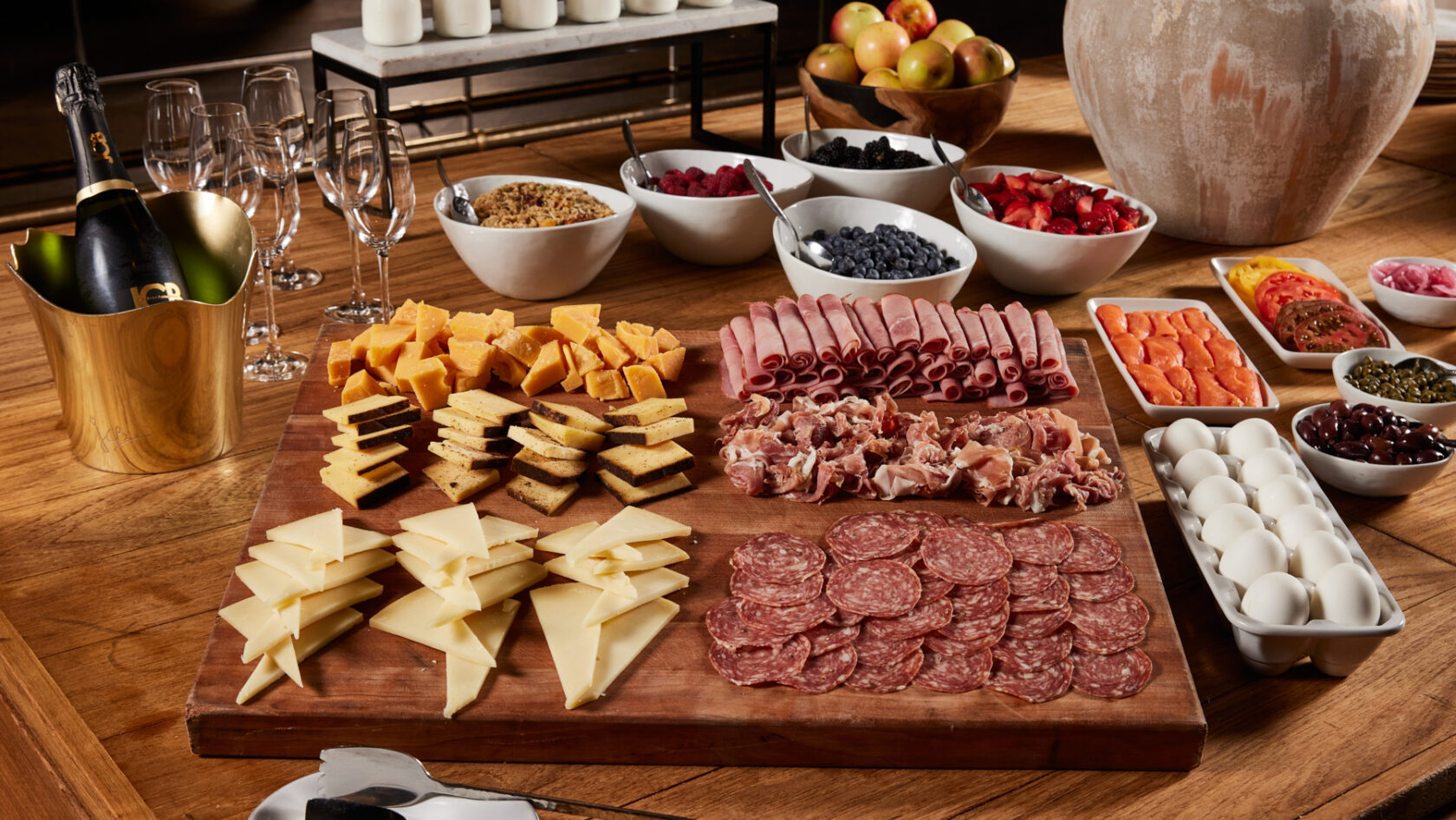 cheese and meat board.